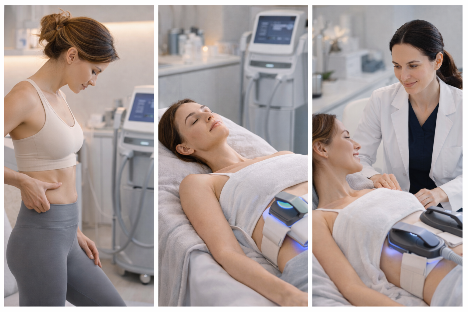 Close-up of a person receiving a fat reduction treatment at Lipo Sculpt